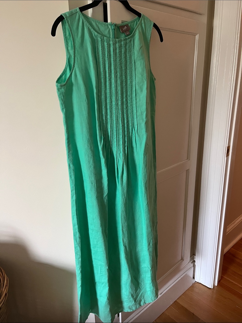 J Jill 100% Linen Midi Sleeveless Dress